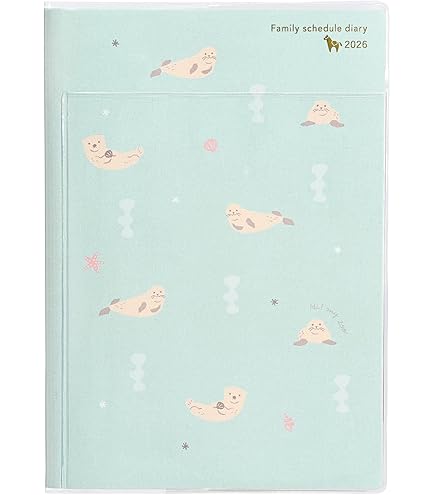 Amazon.co.jp: クツワ 手帳 HI! MY ZOO 家族手帳 2026年 B6 マンスリー